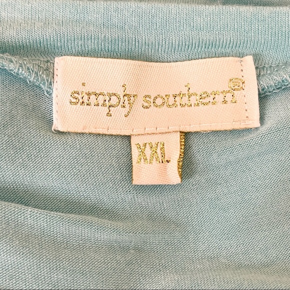 ➕ Simply Southern Teal Blue Knotted Tunic Top Womens Plus Size XXL - Picture 8 of 9